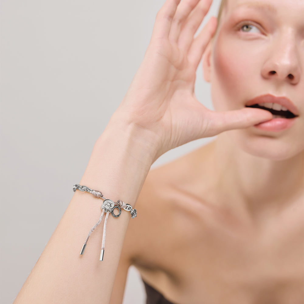 Turtle Anchor Chain Bracelet Silver Grey
