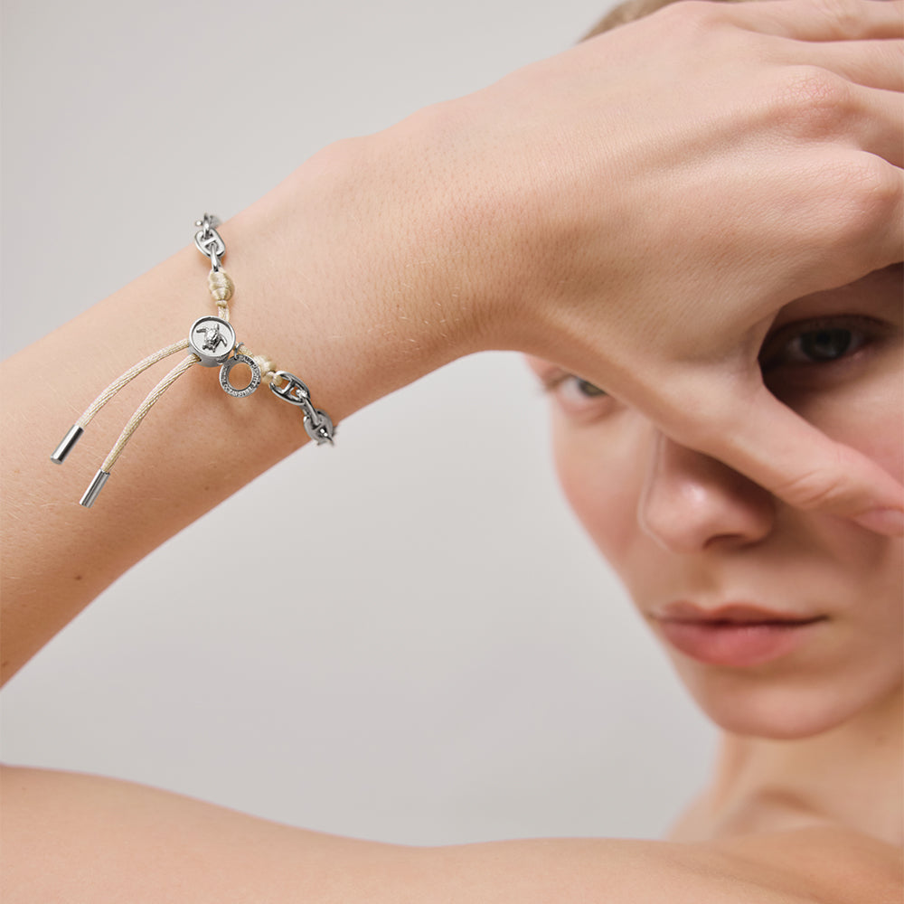 Turtle Anchor Chain Armband Silber Sand