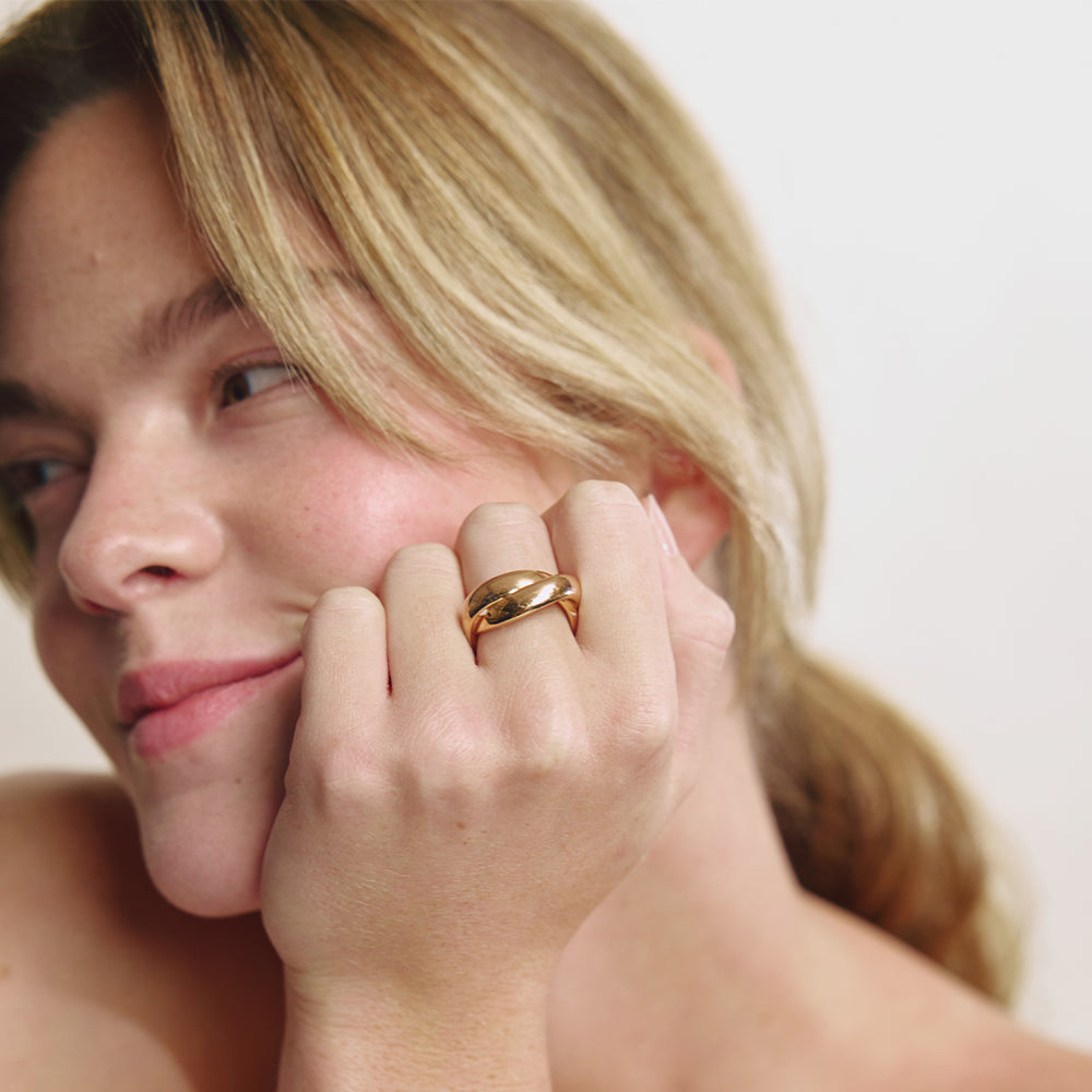 Waves Duo Ring Rose Gold