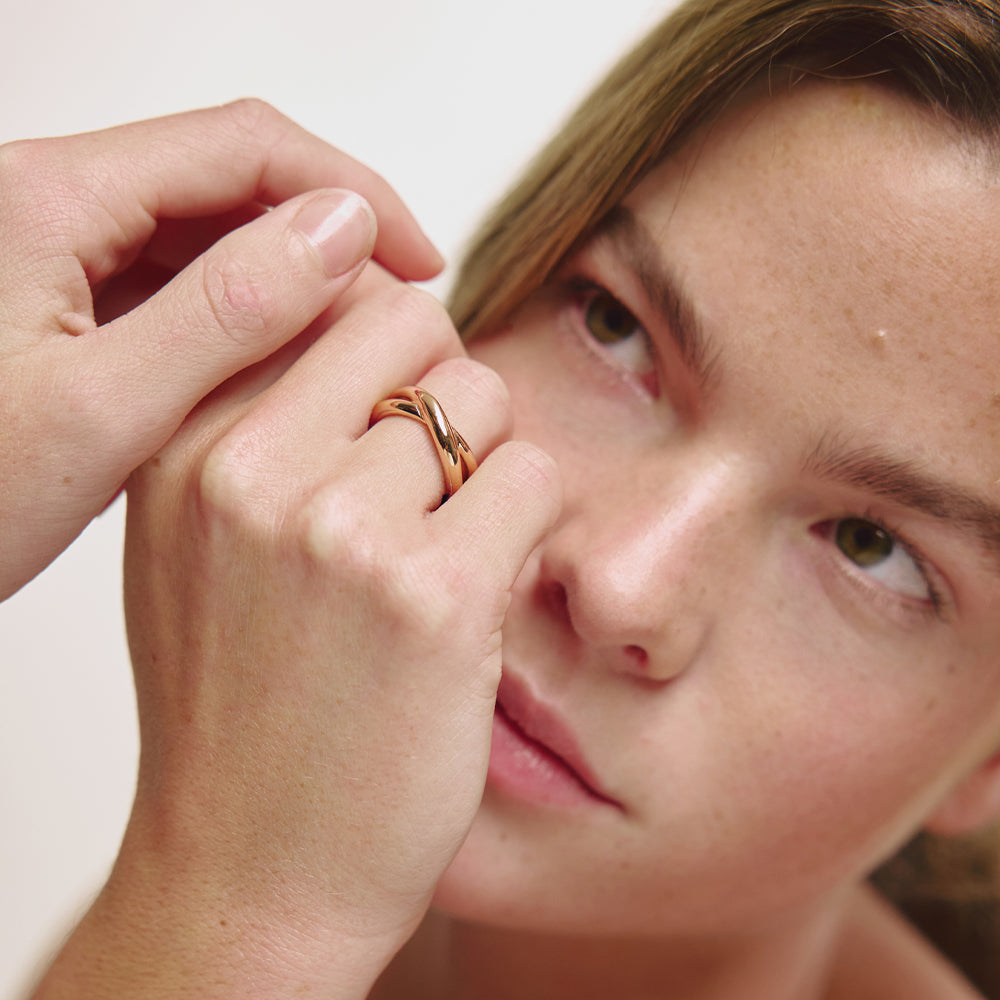 Waves Twisted Ring Roségold