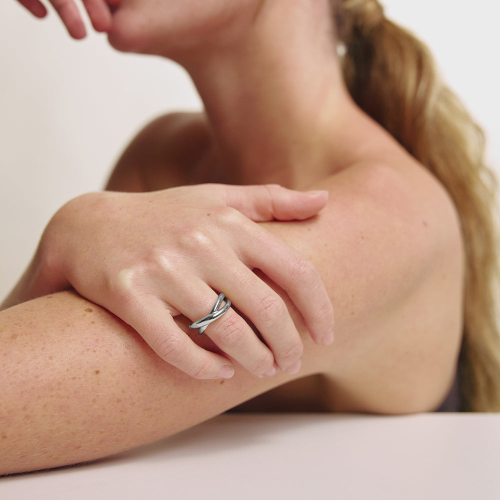 Waves Twisted Ring Silver