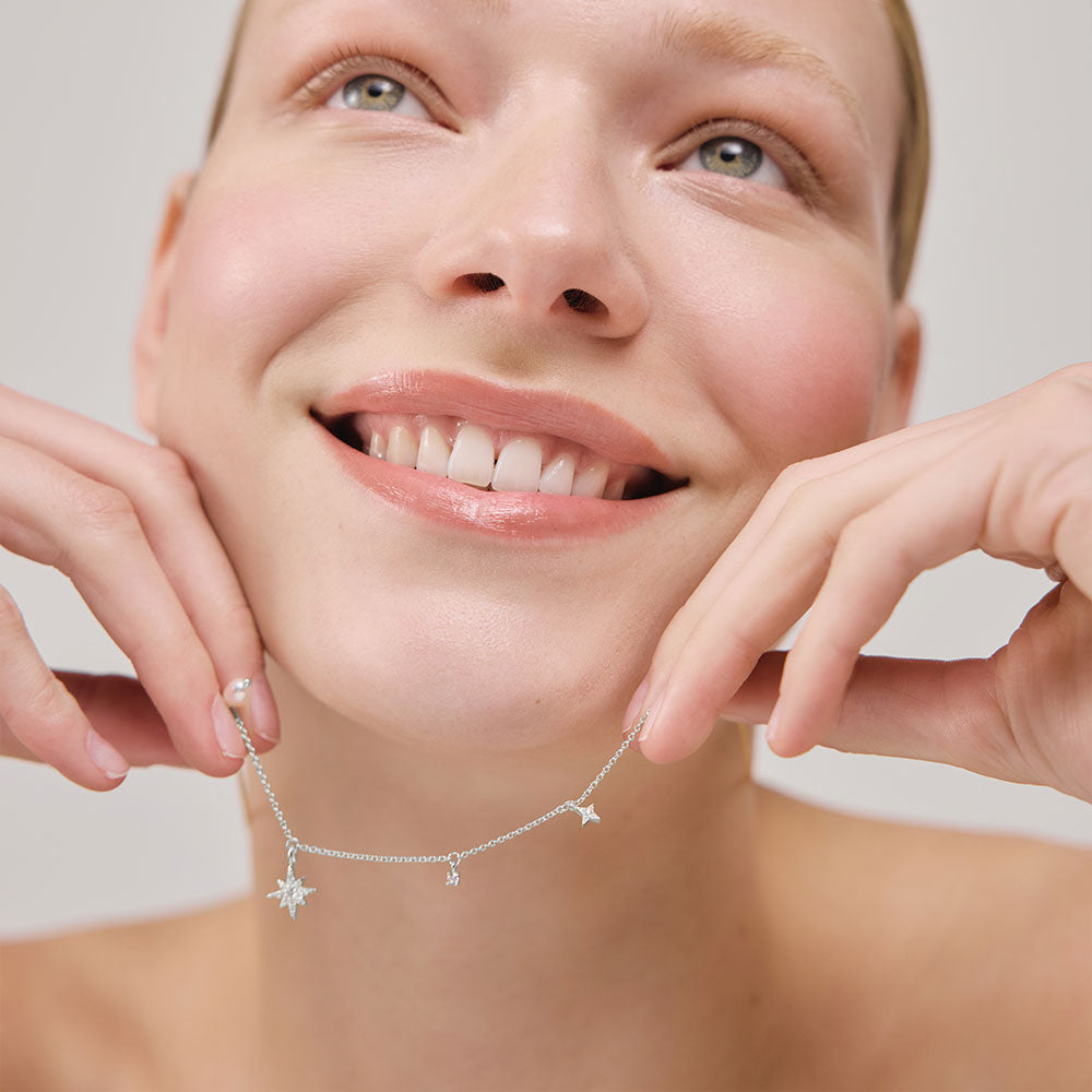 Windrose Celestial Halskette Silber