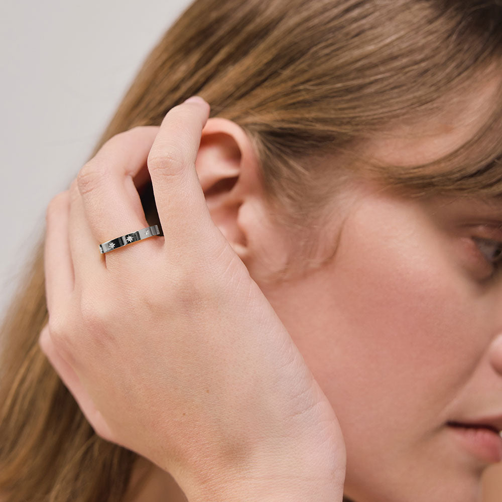 Windrose Intuition Ring Silber