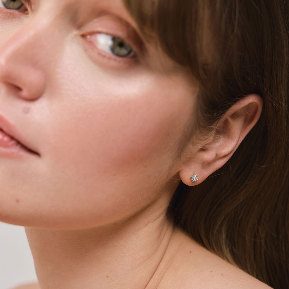 Windrose Mono Boucle d'oreille Argent