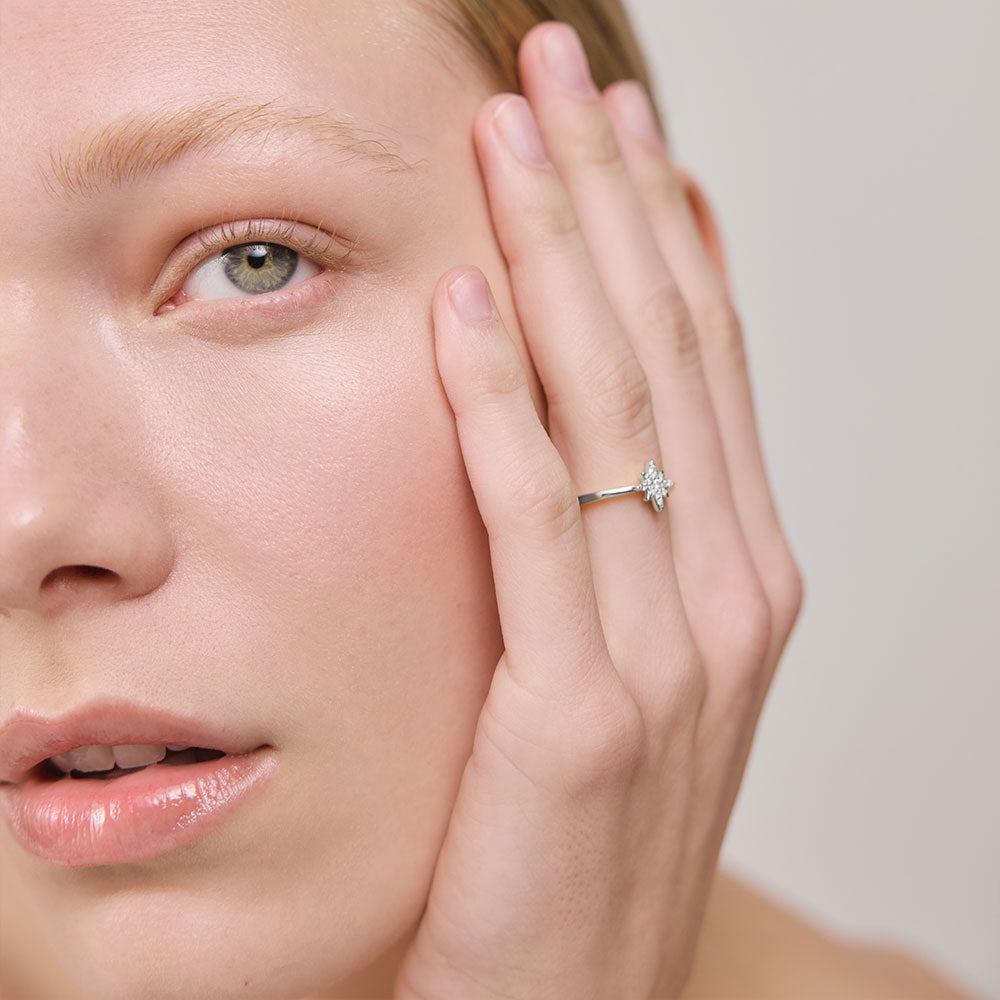 Windrose Mono Ring Silver