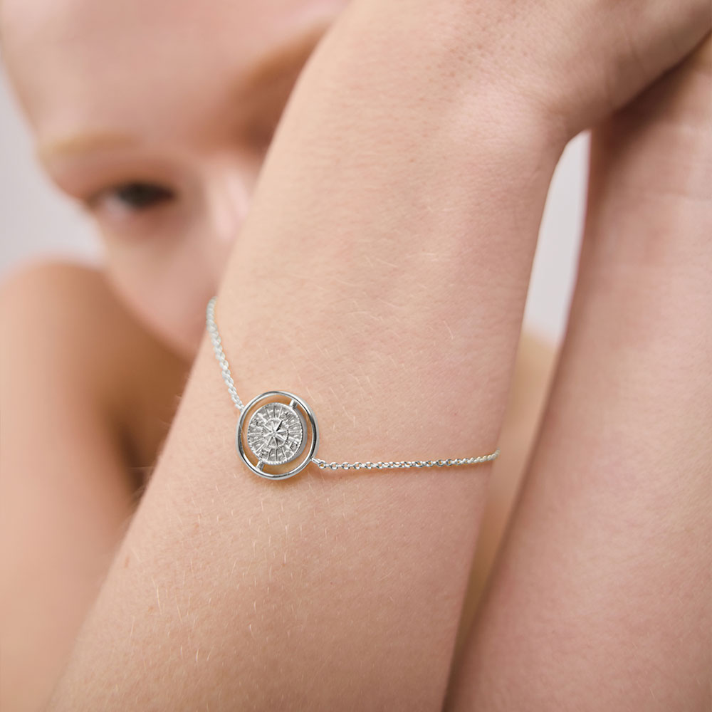 Windrose Twister Armkette Silber