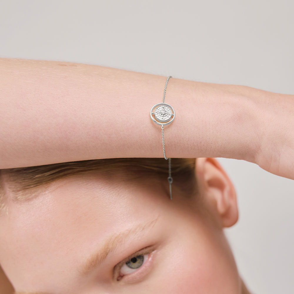 Windrose Twister Armkette Silber