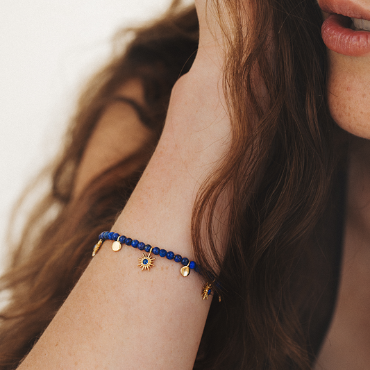Aurora Azure Armkette Gold