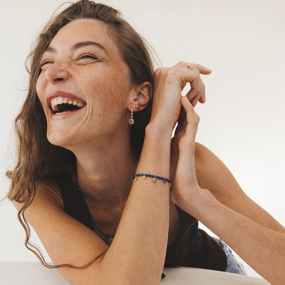 Aurora Azure Armkette Gold