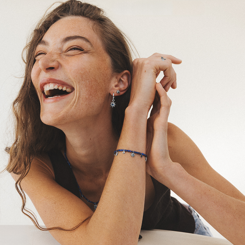 Aurora Azure Armkette Silber