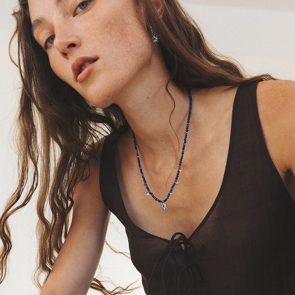 Aurora Azure Halskette Silber