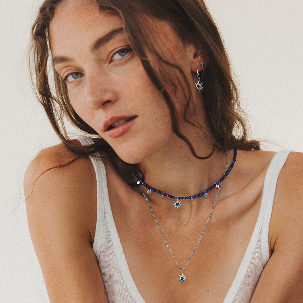 Aurora Azure Halskette Silber