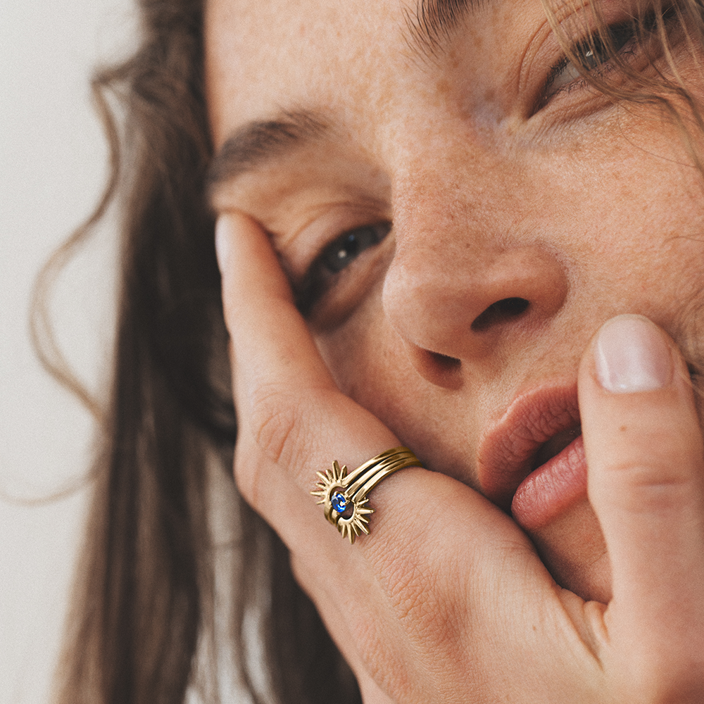 Aurora Solar Duet Ring Gold