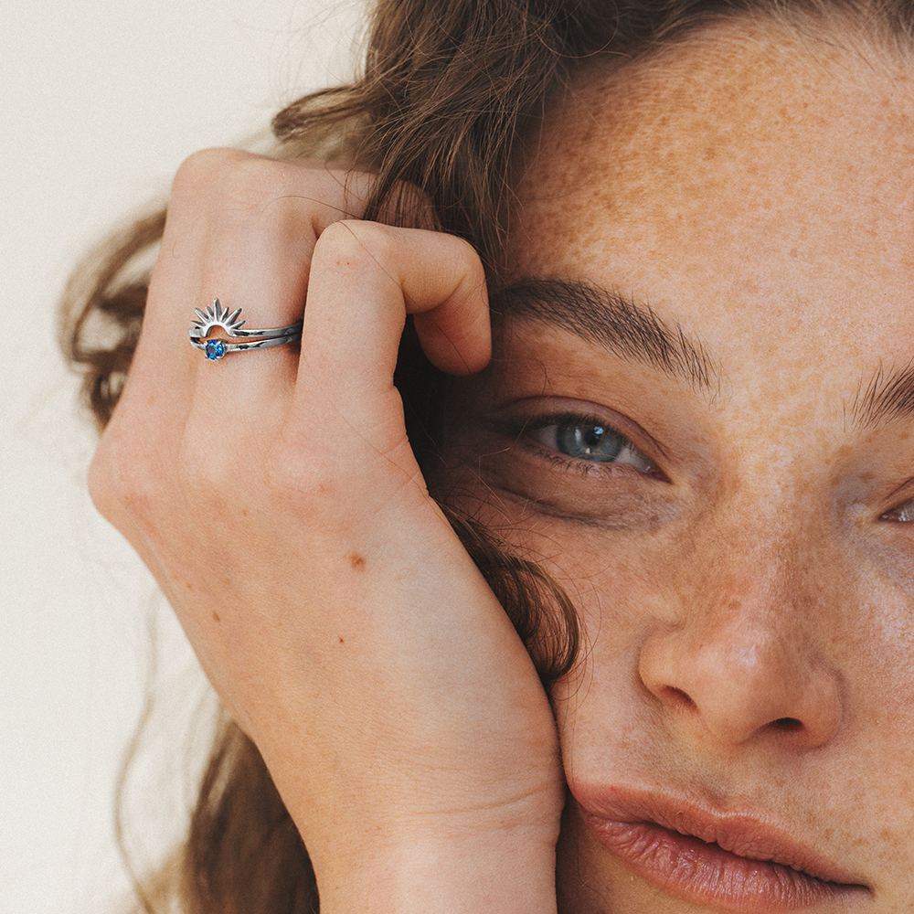 Aurora Solar Duet Ring Silber