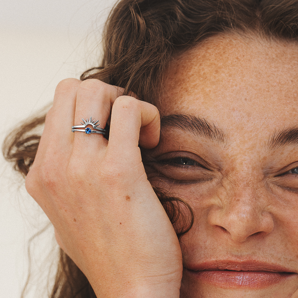 Aurora Solar Duet Ring Silber