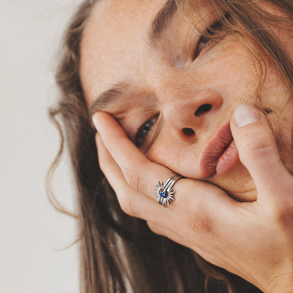 Aurora Solar Duet Ring Silber