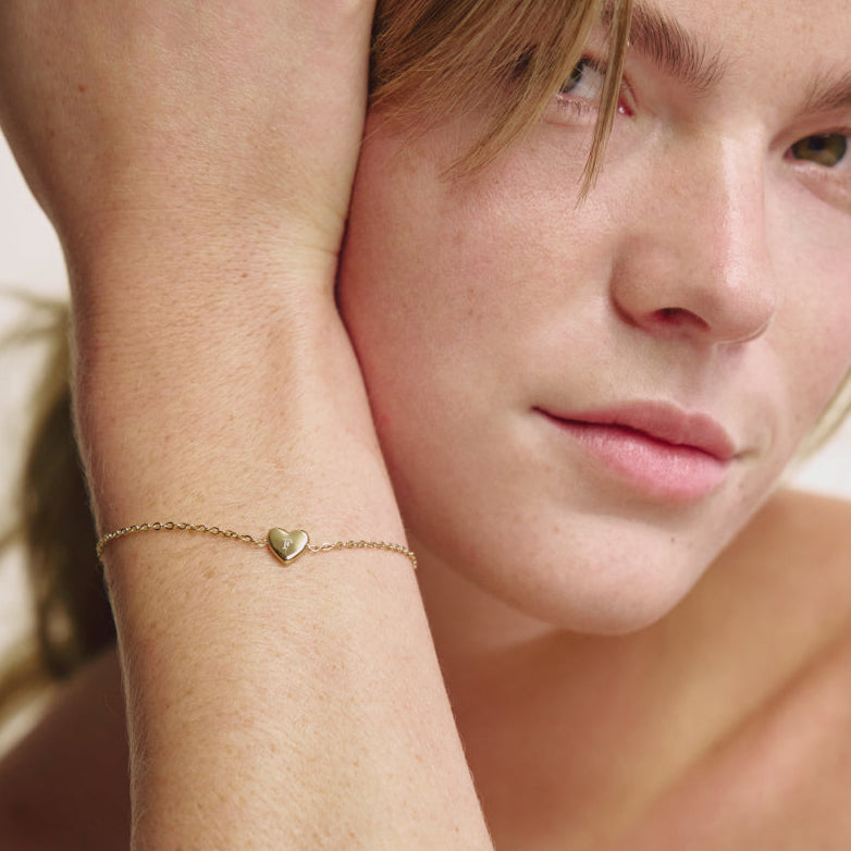 Bracelet Coeur Gravable Or
