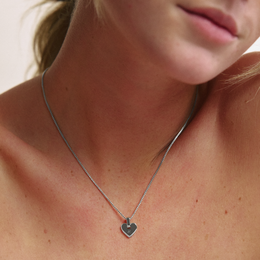 Engravable Heart Pendant Silber