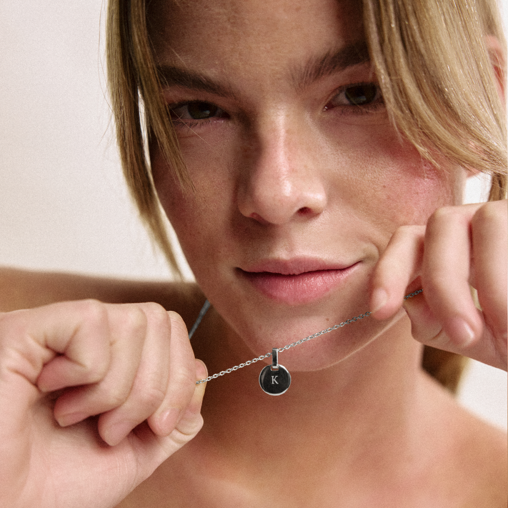 Engravable Round Pendant Silber