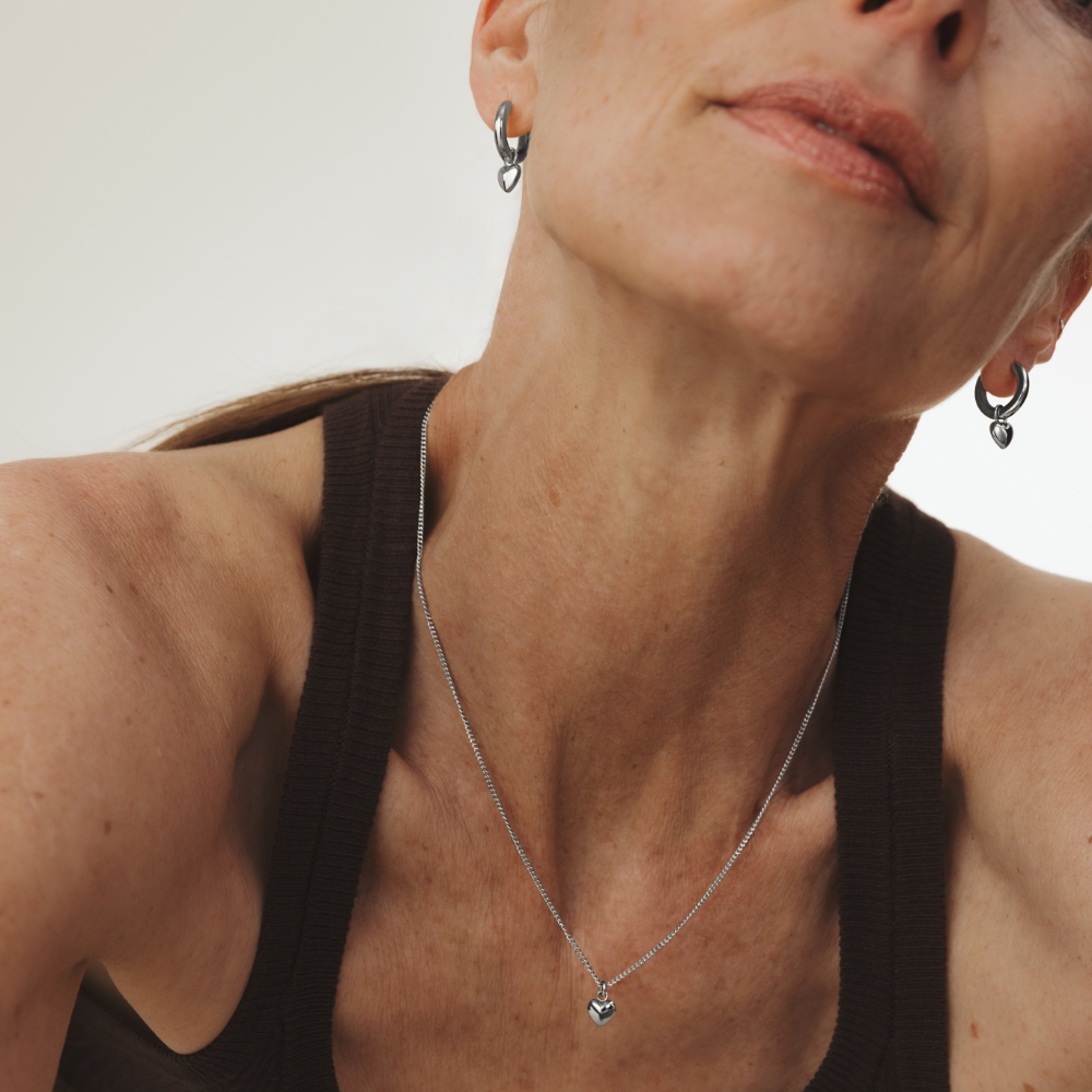 Ocean Heart Halskette Silber