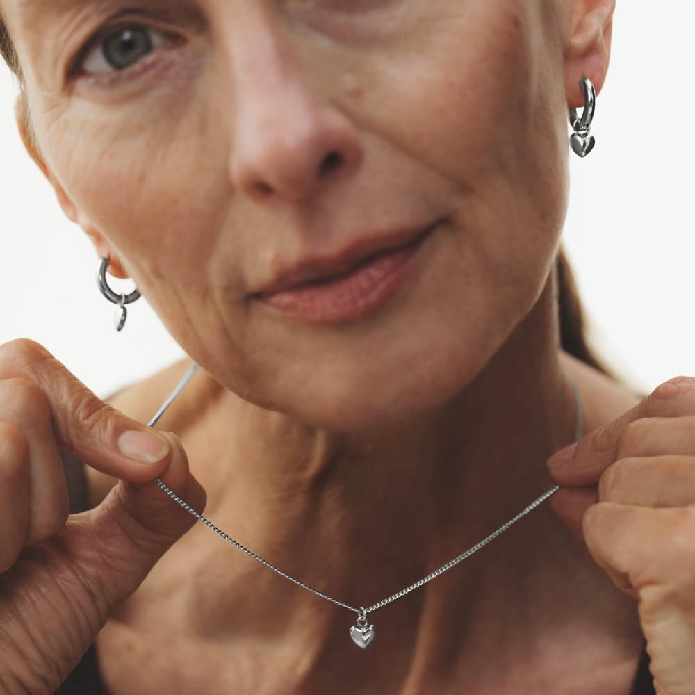 Ocean Heart Halskette Silber