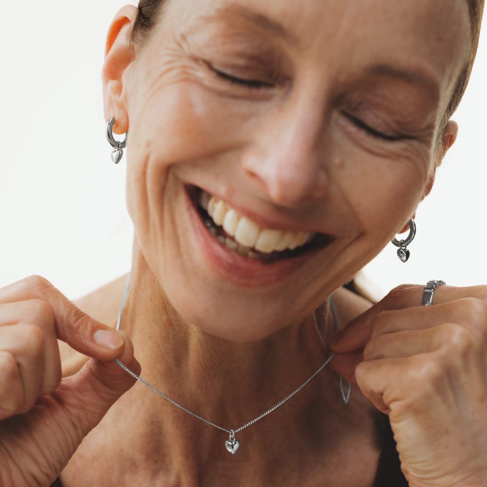 Ocean Heart Halskette Silber