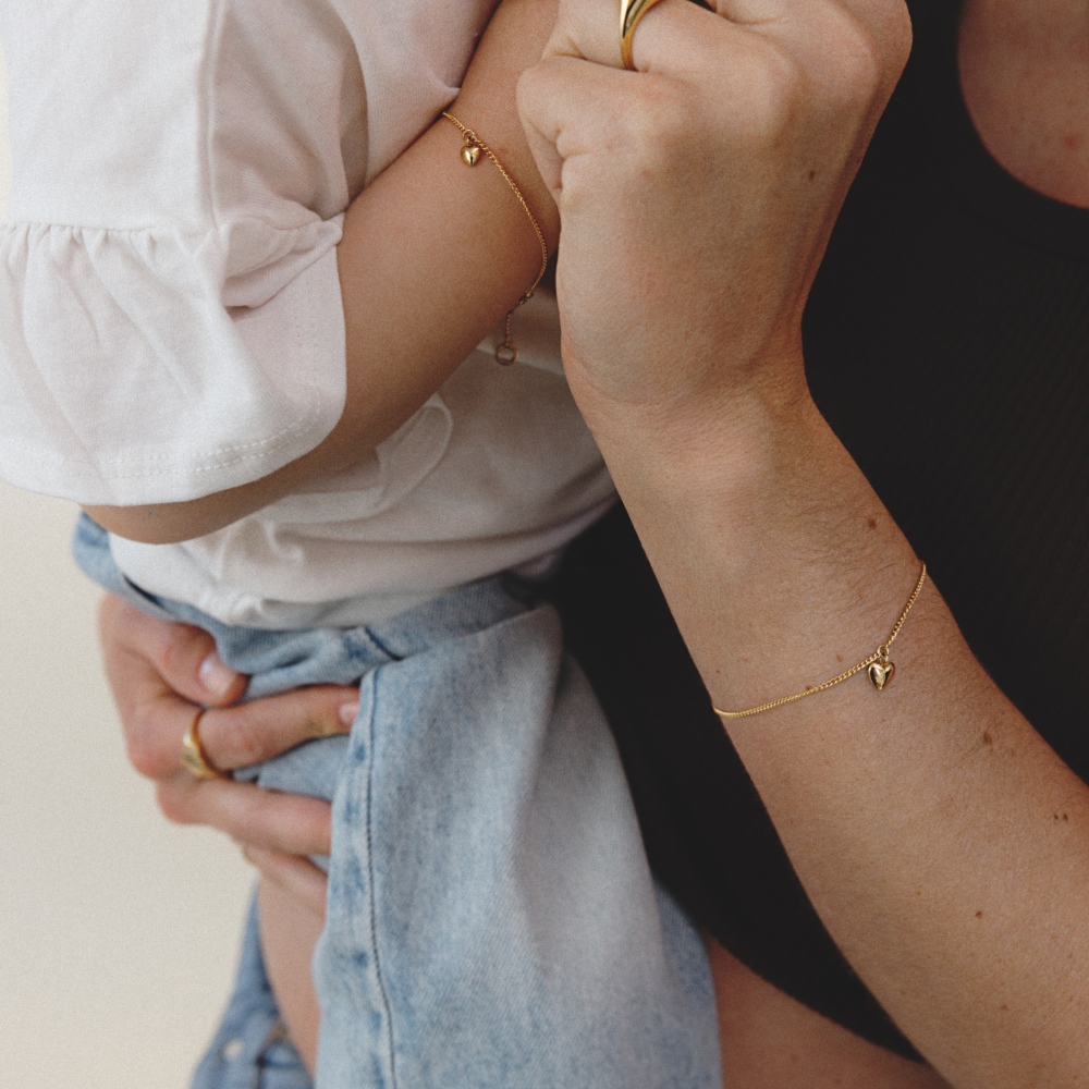 Ocean Heart Mama & Mini Set Gold