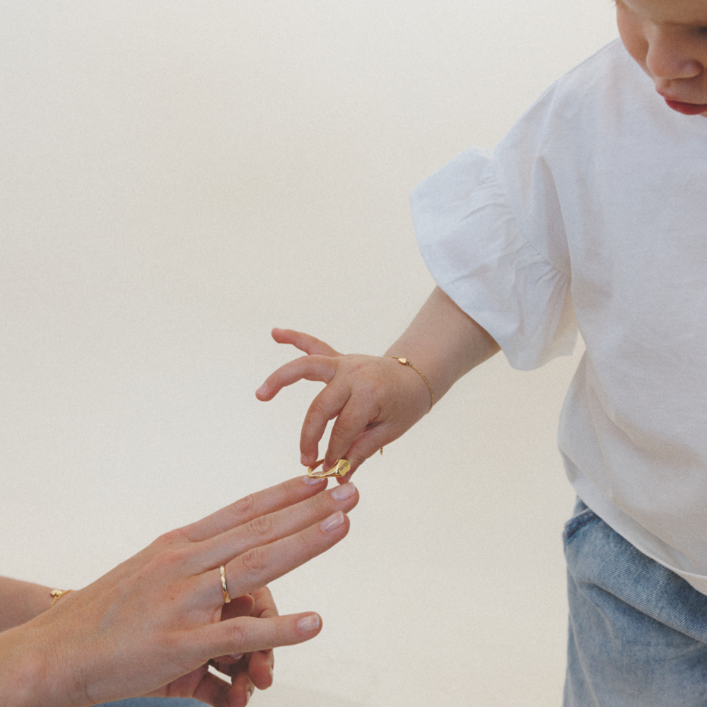 Ocean Heart Mini Armkette Gold