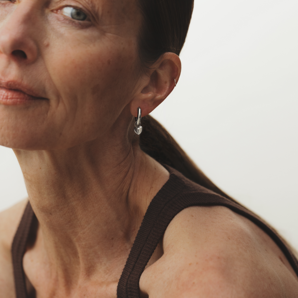 Ocean Heart Ohrring Silber