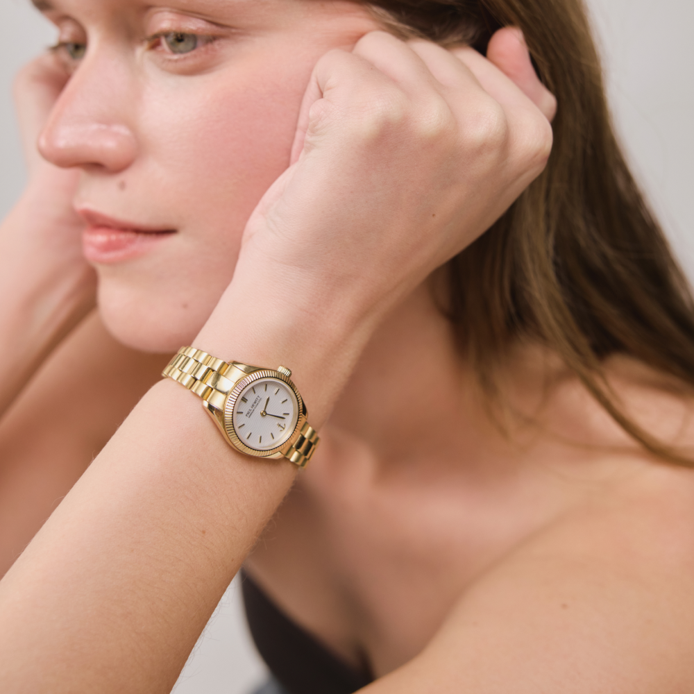 Montre Ronde Petit Soleil Or Blanc