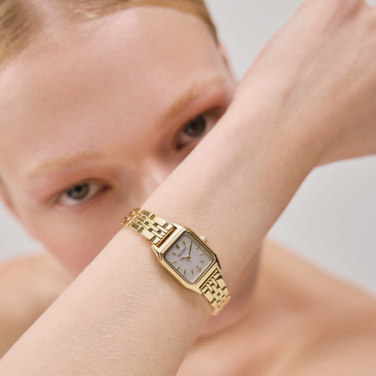 Montre Petit Soleil or blanc