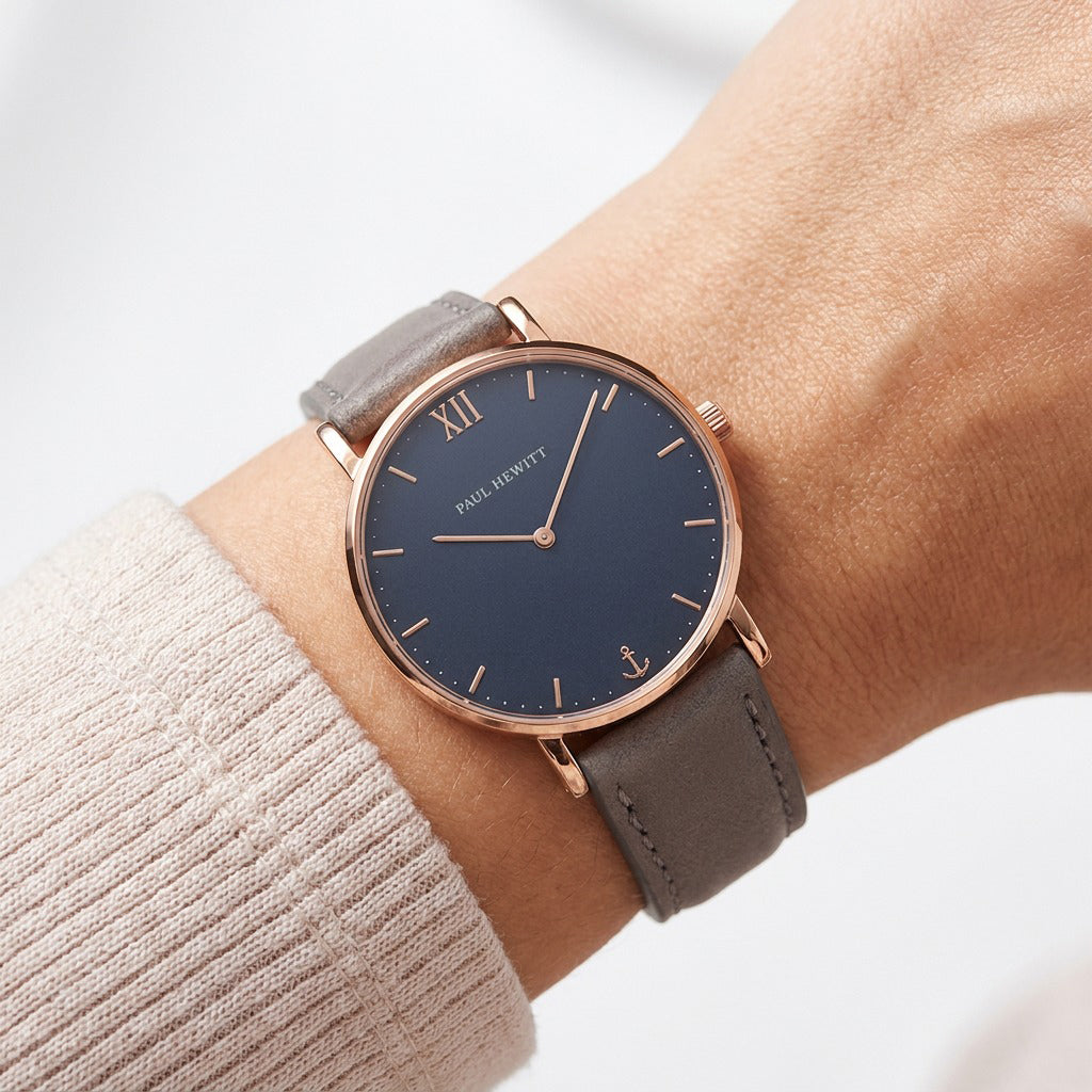 Uhr Sailor Blue Lagoon Roségold Leder Grau