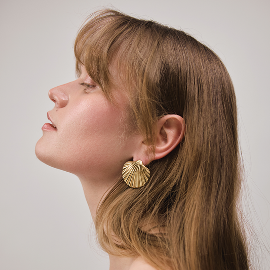 Scallop Big Boucle d'oreille Or