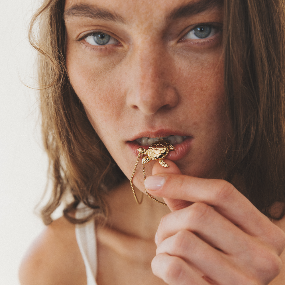 Turtle Big Halskette Gold