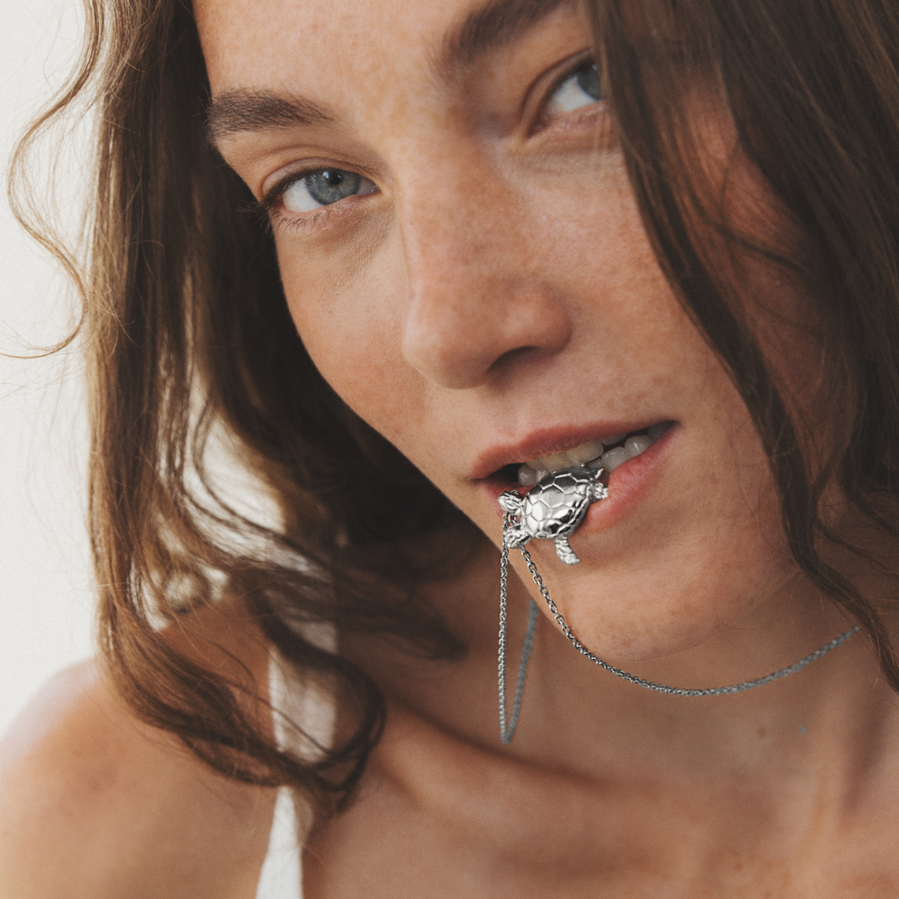 Turtle Big Halskette Silber