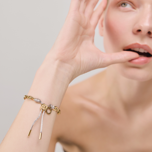 Turtle Anchor Chain Armband Gold Sand