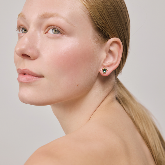 Turtle Ohrring Aquamarine Gold