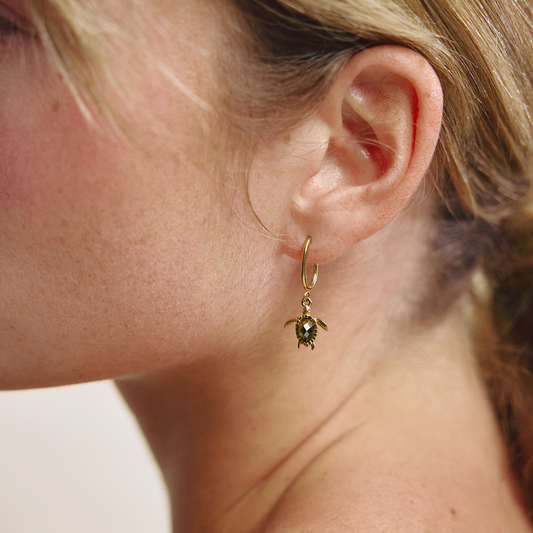 Turtle Hoops Ohrring Gold