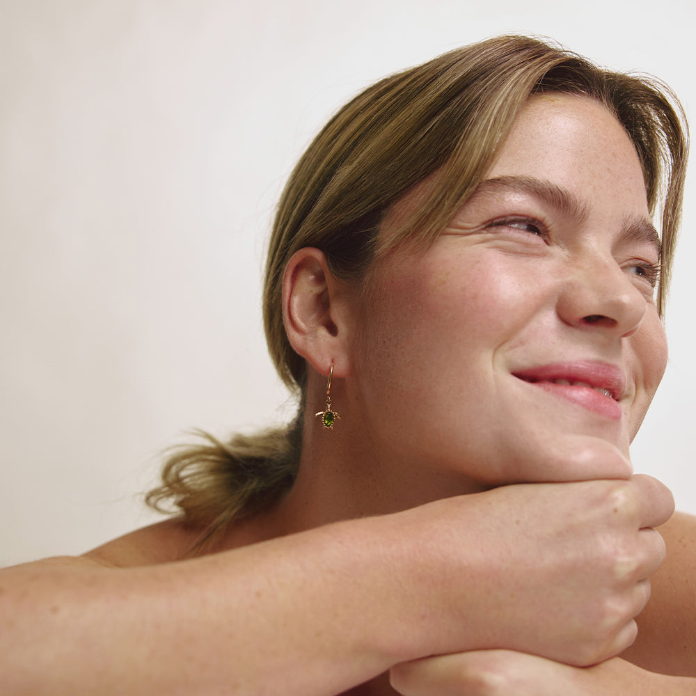 Turtle Hoops Earring Rose Gold