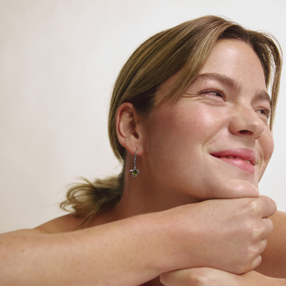 Turtle Hoops Ohrring Silber