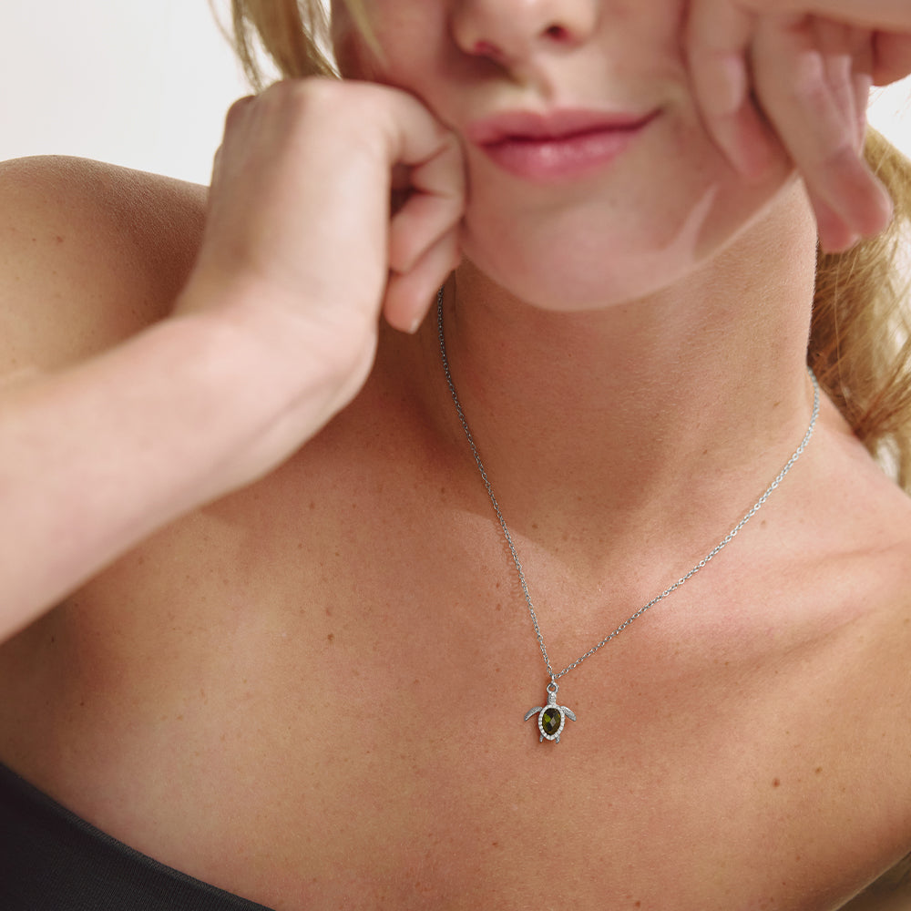 Turtle Mono Halskette Silber