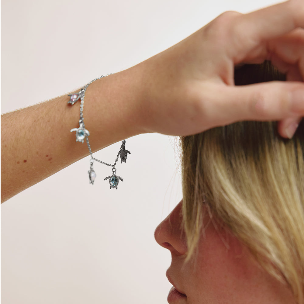 Turtle Rainbow Bracelet Silver