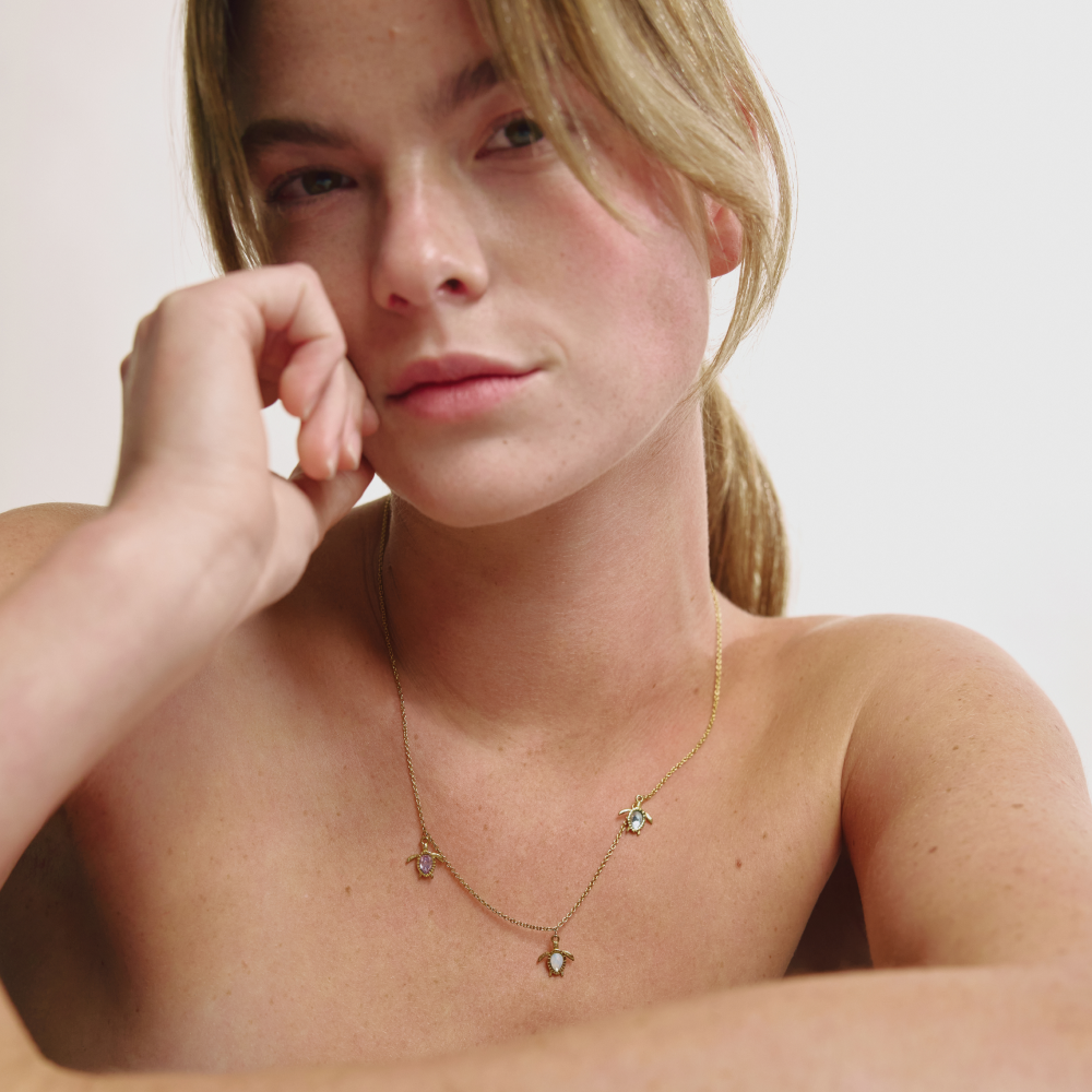 Turtle Rainbow Collier Or