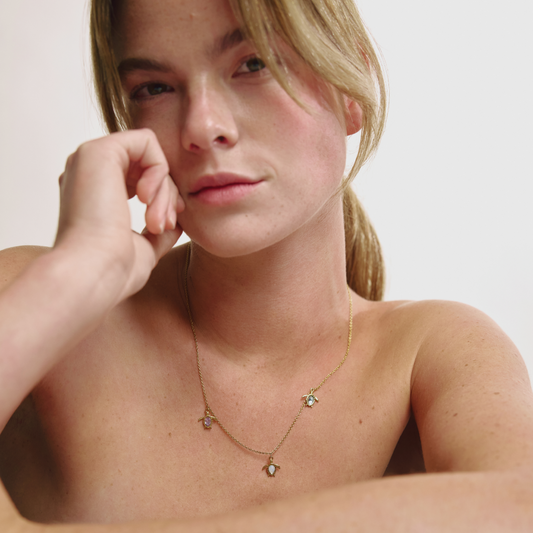 Turtle Rainbow Halskette Gold