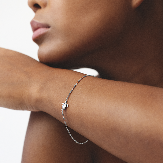Turtle Mono Bracelet White Breeze Silver