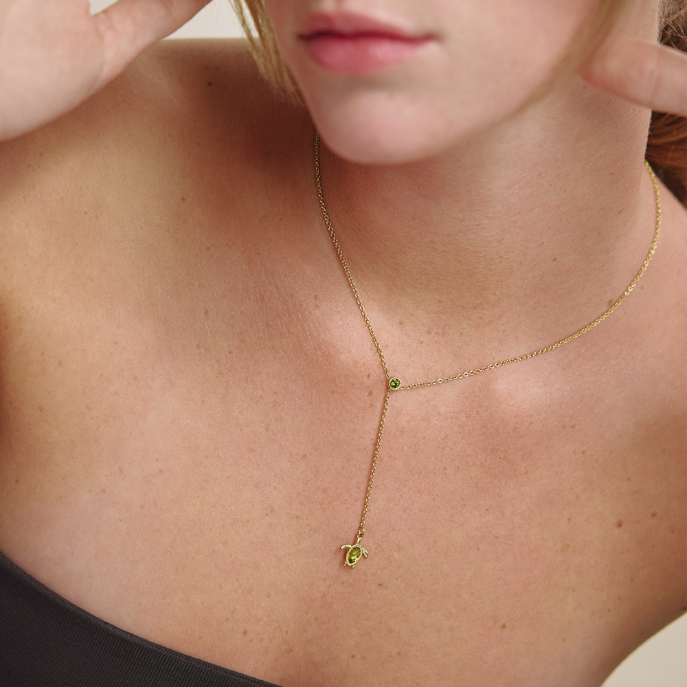 Turtle Y Halskette Gold