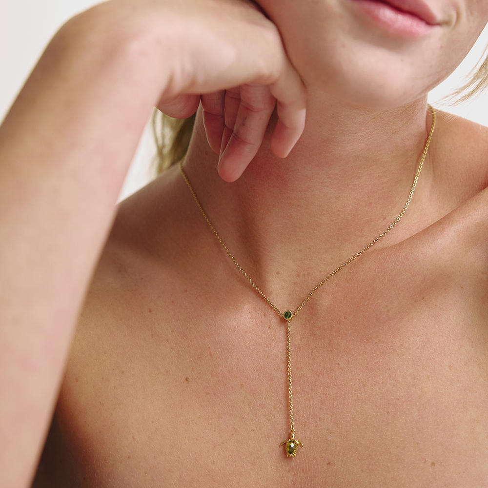 Turtle Y Halskette Gold