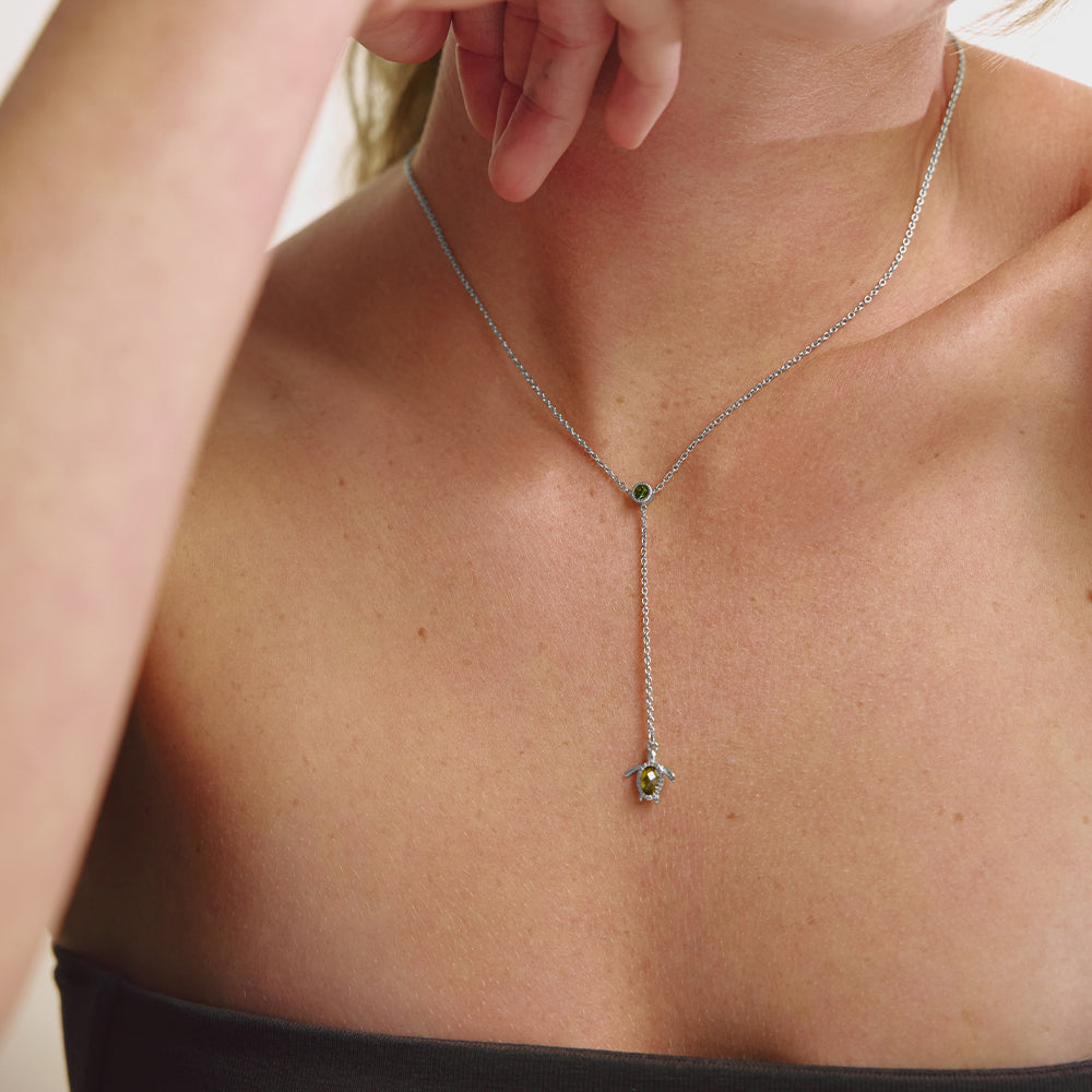Turtle Y Necklace Silver
