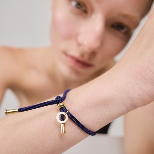 Bracelet Vitamine Mer Or Bleu Marine