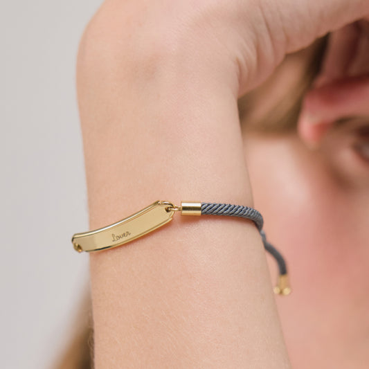 Bracelet Gravé Vitamine Mer Or Gris